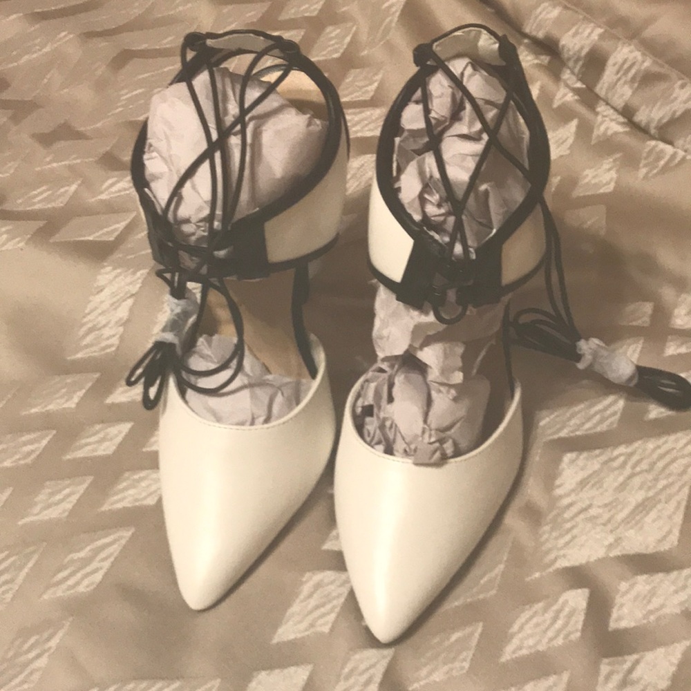 Black and white stilettos